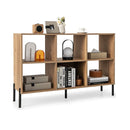 6 Cube Wooden Open Bookshelf With 5 Metal Legs Natural