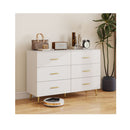 6 Drawer Dresser With Anti Toppling Device And Modern Tv Stand White