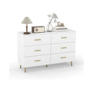 6 Drawer Dresser With Anti Toppling Device And Modern Tv Stand White