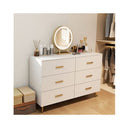 6 Drawer Dresser With Anti Toppling Device And Modern Tv Stand White