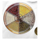 6 Grid Rotating Food Grain Dispenser Large Compartment Storage