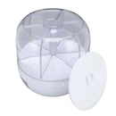 6 Grid Rotating Food Grain Dispenser Large Compartment Storage