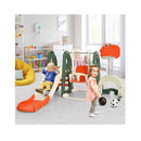 6 In 1 Climber Slide Playset With Basketball Hoop For Kids
