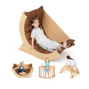 6 In 1 Climbing Arch Wooden Rocker Arch Climbing Toy Coffee