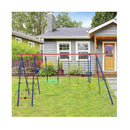 6 In 1 Patio Kids Swing Set Metal Frame Swings And Climbing Ladder