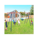 6 In 1 Patio Kids Swing Set Metal Frame Swings And Climbing Ladder