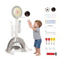 6 In 1 Toddler Basketball Hoop With 8 Adjustable Height Grey