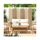6 Panel Folding Room Divider Privacy Screen With Hand Woven Texture