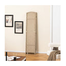 6 Panel Folding Room Divider Privacy Screen With Hand Woven Texture