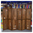 6 Panel Pegboard Display With 360 Degrees Metal Hinges And Wood Frame