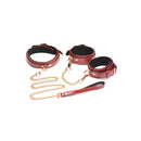 6 Pc Bondage Set Burgundy