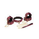 6 Pc Velvet Bondage Set Burgundy