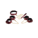 6 Pc Velvet Bondage Set Burgundy