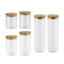 6Pcs Airtight Glass Preserving Jars Lids Food