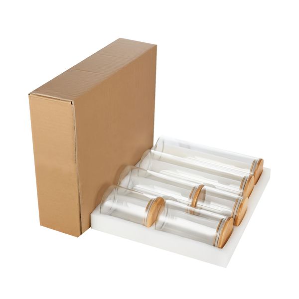 6Pcs Airtight Glass Preserving Jars Lids Food