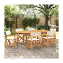 6 Pcs Folding Garden Chairs Cream White Fabric