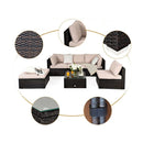 6 Pcs Outdoor Lounge Setting Furniture Rattan Patio Wicker Sofa Garden