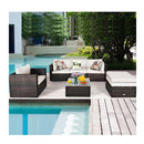 6 Pcs Patio Rattan Sectional Furniture Set With Seat Cushion