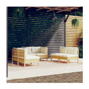 6 Piece Garden Lounge Set With Cream Cushions Solid Pinewood