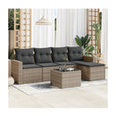 6 Piece Garden Sofa Set With Cushions Grey Poly Rattan