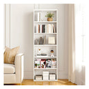 6 Tier Book Shelf Adjustable Shelves White