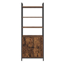 6 Tier Bookshelf Storage Cabinet Bookcase Display Adjustable Door