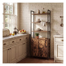 6 Tier Bookshelf Storage Cabinet Bookcase Display Adjustable Door