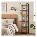 6 Tier Bookshelf Tall Bookcase Storage Shelf Display Rack Living Room