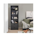 6 Tier Modern Bookcase 4 Tier Open Bookshelf With 2 Drawers Black