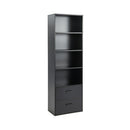 6 Tier Modern Bookcase 4 Tier Open Bookshelf With 2 Drawers Black