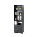 6 Tier Modern Bookcase 4 Tier Open Bookshelf With 2 Drawers Black