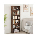 6Tier Open Bookcase 178Cm Tall Standing Book Storage Rustic Brown