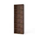 6Tier Open Bookcase 178Cm Tall Standing Book Storage Rustic Brown