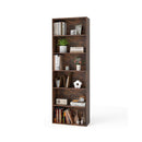 6Tier Open Bookcase 178Cm Tall Standing Book Storage Rustic Brown