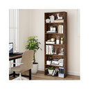 6Tier Open Bookcase 178Cm Tall Standing Book Storage Rustic Brown