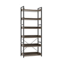 6 Tier Storage Rack With 4 Hooks And Open Display Shelves Grey