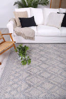 Saffron Crest Grey Tribal Wool Rug