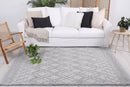 Saffron Crest Grey Tribal Wool Rug