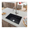 735X420X200Mm Black Granite Quartz Stone Single Kitchen Sink Strainer