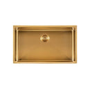 Stainless Steel Kitchen Laundry Sink 762mm Single Bowl Brushed Gold Top