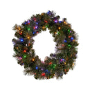 76Cm Battery Operated Split Christmas Wreath Glittery Gold Pine