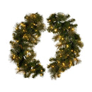 76Cm Battery Operated Split Christmas Wreath Glittery Gold Pine