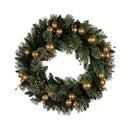 76Cm Christmas Wreath Battery Operated Warm White Lights Xmas Decor
