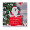 76Cm Santa In Chimney Christmas Tree Warm White Led Lights Animated