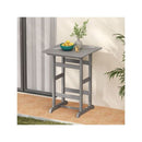 Square Bar Table With Slatted Tabletop