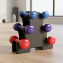 6 Piece Dumbbell Set with Storage Rack for Home Gym Training