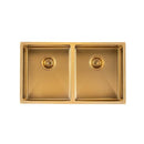 Stainless Steel Kitchen Sink 770mm Double Bowl Brushed Gold Top Under