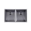 Stainless Steel Kitchen Sink 770Mm Double Bowl Gunmetal Grey Top