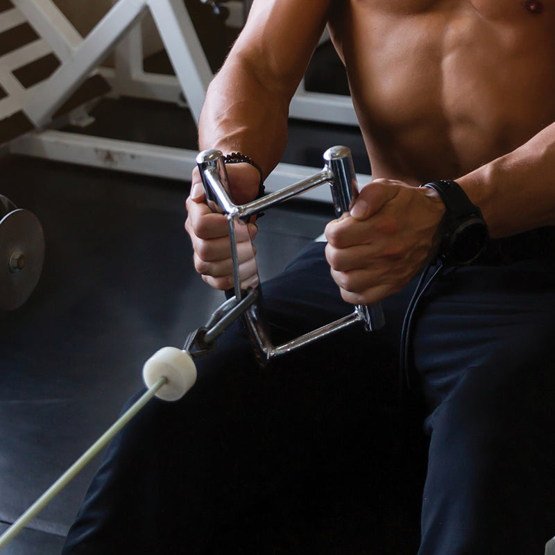 Close Grip Seated Row Handle and Triangle Cable Attachment Bar for Gym ...