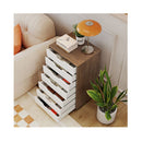 7 Drawer Storage Cabinet With 4 Universal Casters For Office Natural